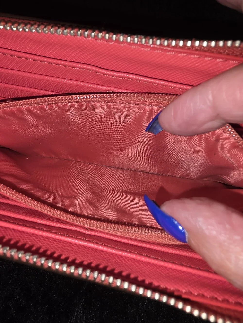 Coach Double Zip Wallet Coral